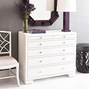Diamond Fretwork Side Chair — White Lacquer | Evelyn Collection | Villa & House