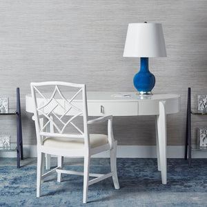 Diamond Fretwork Arm Chair — White Lacquer | Evelyn Collection | Villa & House