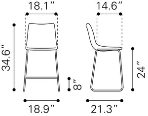 Smart Counter Chair (Set of 2) Distressed White