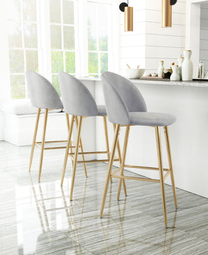 Cozy Bar Chair Gray & Gold