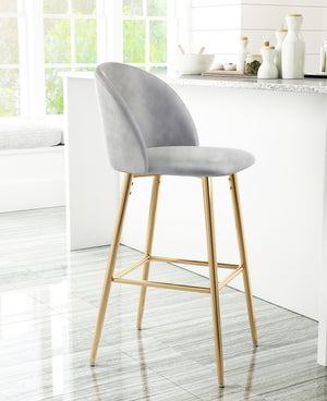 Cozy Bar Chair Gray & Gold