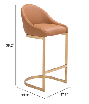 Scott Bar Chair Tan & Gold