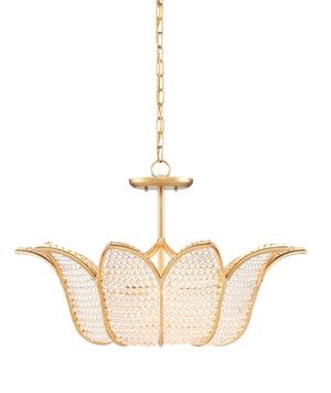 Currey and Company Bebe Chandelier - Contemporary Gold Leaf/Clear
