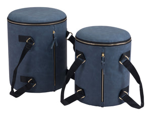 Candice Ottoman Storage Set Blue