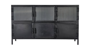 Vitrino 6 Door Console in Black Metal