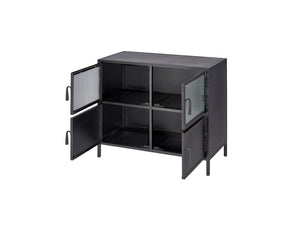 Vitrino 4 Door Side Table in Black Metal