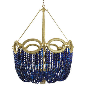 Fiona Beaded Chandelier – Navy Agate Beads