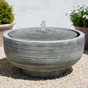 Ridged Round Stone Fountain - Alpine Stone Patina