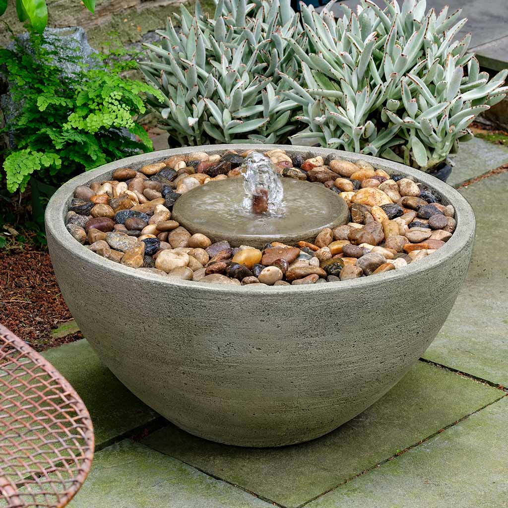 Cast Stone Portola Pebble Fountain - Greystone (Additional Patinas Available)