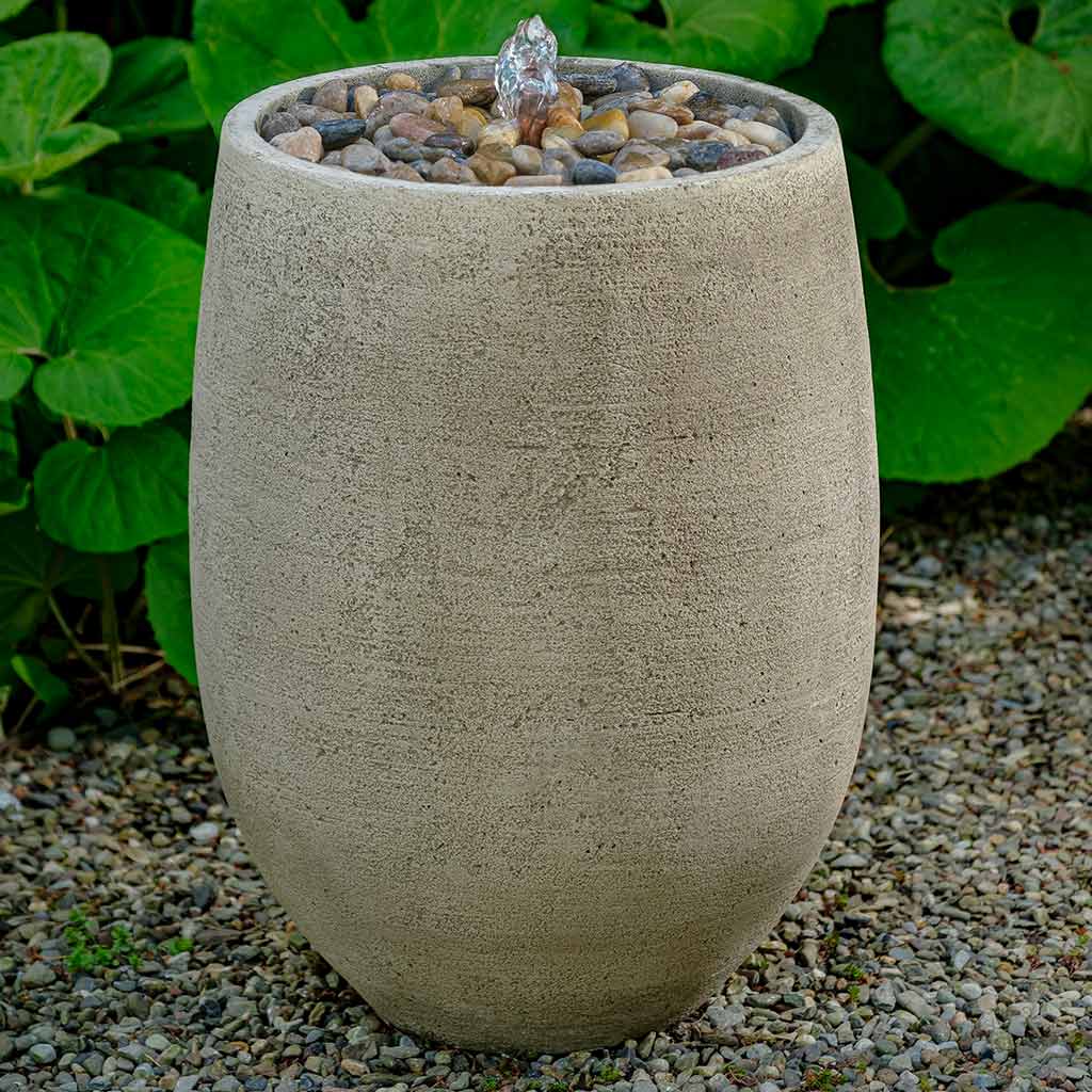 Cast Stone Tall Pebble Fountain - Greystone (Additional Patinas Available)