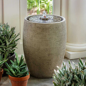 Cast Stone Soma Medallion Fountain - Greystone (Additional Patinas Available)