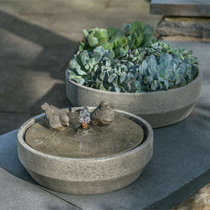 Cast Stone Beveled Songbird Fountain - Greystone (Additional Patinas Available)