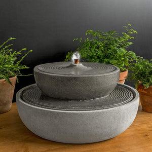 Cast Stone Lunas Tabletop Fountain - Alpine Stone (Additional Patinas Available)