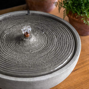 Cast Stone Ripple Tabletop Fountain - Alpine Stone (Additional Patinas Available)