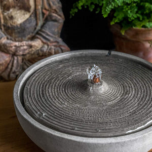 Cast Stone Ripple Tabletop Fountain - Alpine Stone (Additional Patinas Available)