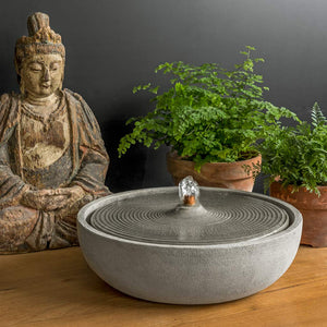 Cast Stone Ripple Tabletop Fountain - Alpine Stone (Additional Patinas Available)