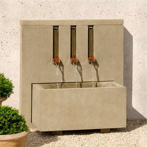 Cast Stone Mondrian Wall Fountain - Greystone (Additional Patinas Available)