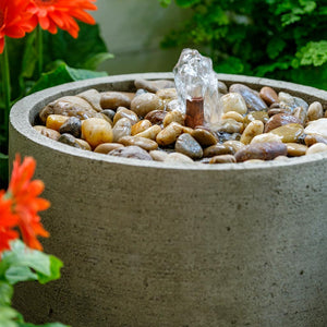Cast Stone Low Salinas Pebble Fountain - Greystone (Additional Patinas Available)