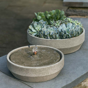 Cast Stone Beveled Tabletop Fountain - Greystone (Additional Patinas Available)