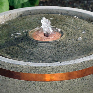 Cast Stone Copper Banded Fountain - Alpine Stone (Additional Patinas Available)