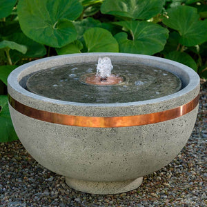 Cast Stone Copper Banded Fountain - Alpine Stone (Additional Patinas Available)