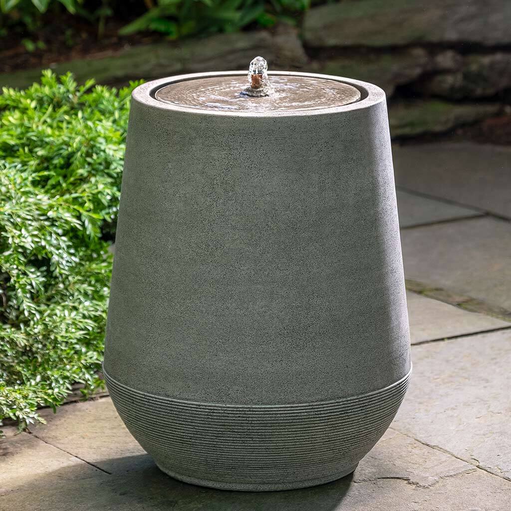 Tall Cast Stone Tapered Fountain - Greystone (Additional Patinas Available)