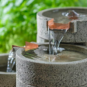 Cast Stone Tabletop Cascade Fountain - Alpine Stone (Additional Patinas Available)