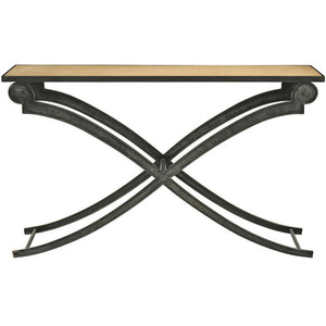 Furniture - Clyde Rectangle Console Table - Cashew & Black (See Other Finish Options)