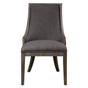 Furniture - Curved Accent Chair – Warm Grey