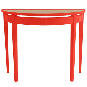 Demilune Lacquer Console Table - Bright Red (Additional Colors Available)