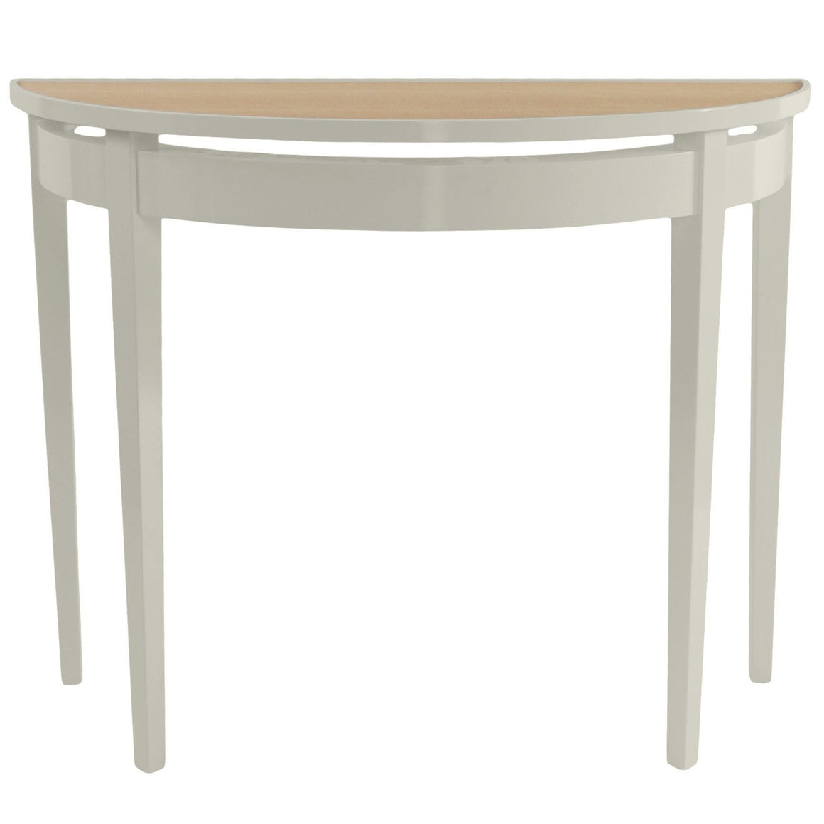 Demilune Lacquer Console Table - Fawn Grey (Additional Colors Available)