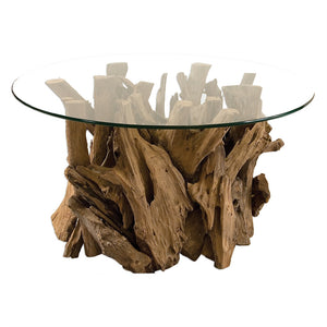 Furniture - Driftwood Glass Top Coffee Table