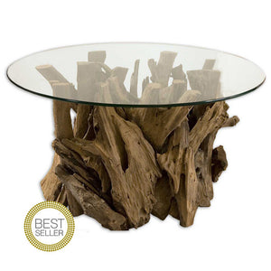 Furniture - Driftwood Glass Top Coffee Table