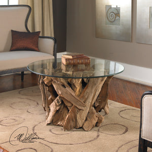 Furniture - Driftwood Glass Top Coffee Table