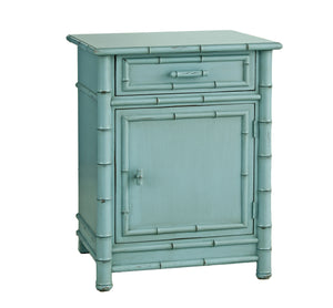 Furniture - Faux Bamboo One Drawer Nightstand - Robin's Egg Blue ( 28 Finish Options )