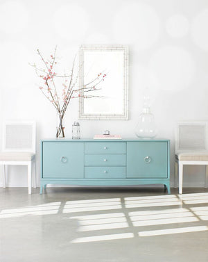 Furniture - Fiona 3 Drawer Entertainment Media Console - Robin's Egg Blue ( 28 Finish & 3 Hardware Options )