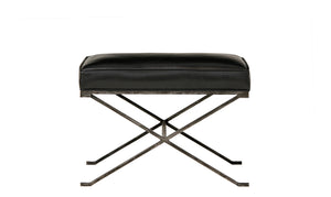 Furniture - Haven X Leather Bench - Black & Chocolate Brown (See More Finish & Fabric Options)