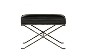 Furniture - Haven X Leather Bench - Black & Chocolate Brown (See More Finish & Fabric Options)