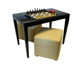 Furniture - Lacquer Chess & Checkers Table - Black (16 Colors Available)