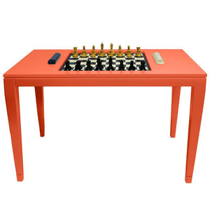 Lacquer Chess & Checkers Table - Orange (Additional Colors Available)