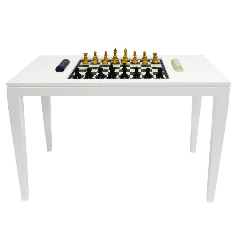 Chess/checkers Table Lacquer Chess & Checkers Table - White (Additional Colors Available ...