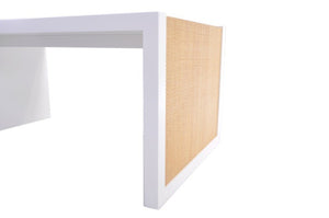 Furniture - Lacquer & Raffia Coffee Table - Fawn Grey (16 Colors Available)