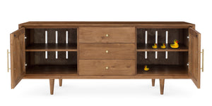 Furniture - London Three Drawer Entertainment Media Console - Almond ( 28 Finish & 3 Hardware Options )
