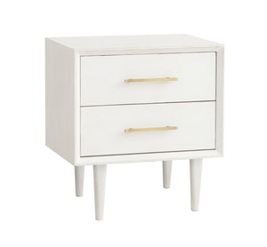 Furniture - London Two Drawer Nightstand - Raw White Cotton ( 28 Finish & 3 Hardware Options )