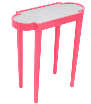 Scalloped Tini II Lacquer Side Table - Pink (Additional Colors Available)