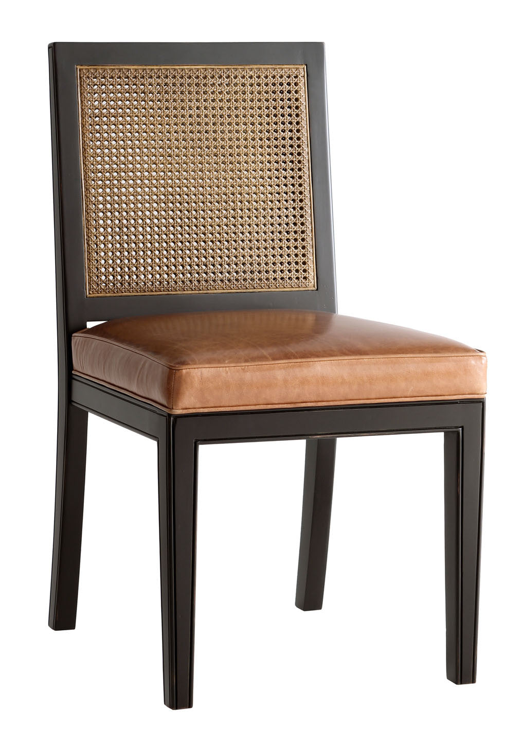 Furniture - Oliver Side Chair - Black & Saddle (see More Finish & Fabric Options)