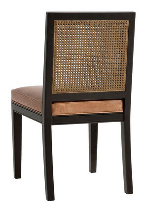 Furniture - Oliver Side Chair - Black & Saddle (see More Finish & Fabric Options)