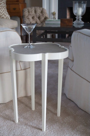 Furniture - Quatrefoil Lacquer Side Table - Black (16 Colors Available)