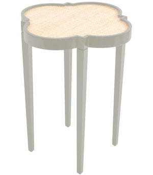 Quatrefoil Tini IV Lacquer Side Table - Fawn Grey (Additional Colors Available)