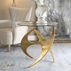 Furniture - Sculptural Side Table — Gold